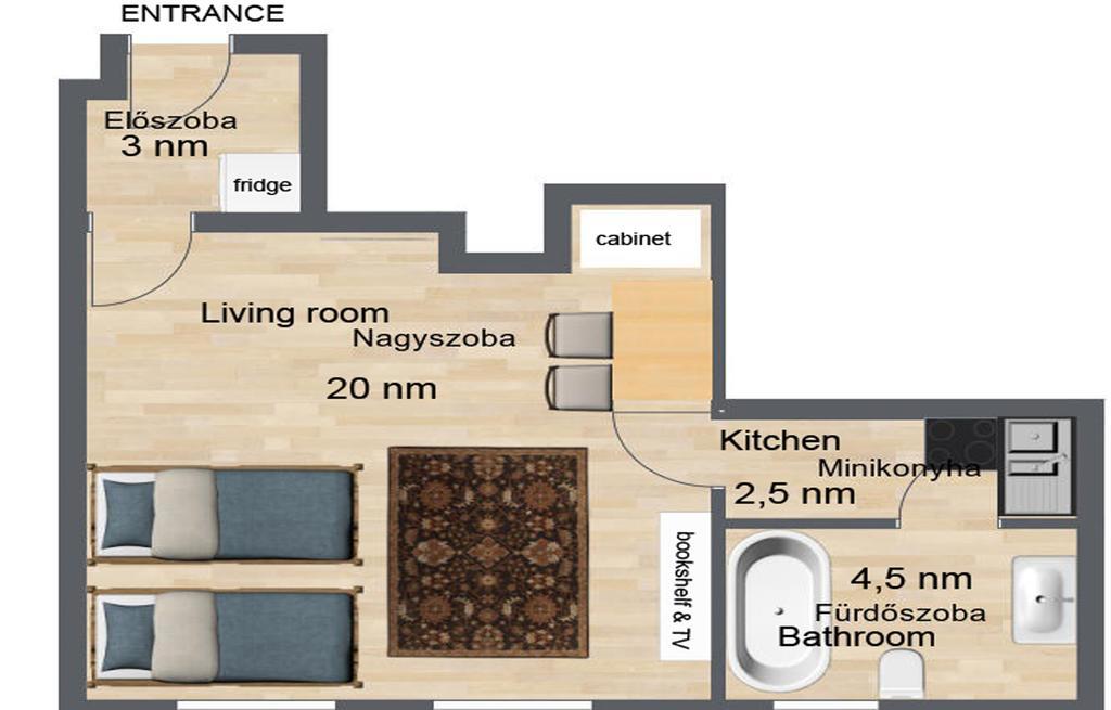 Home Away Apartment Budapest Rum bild